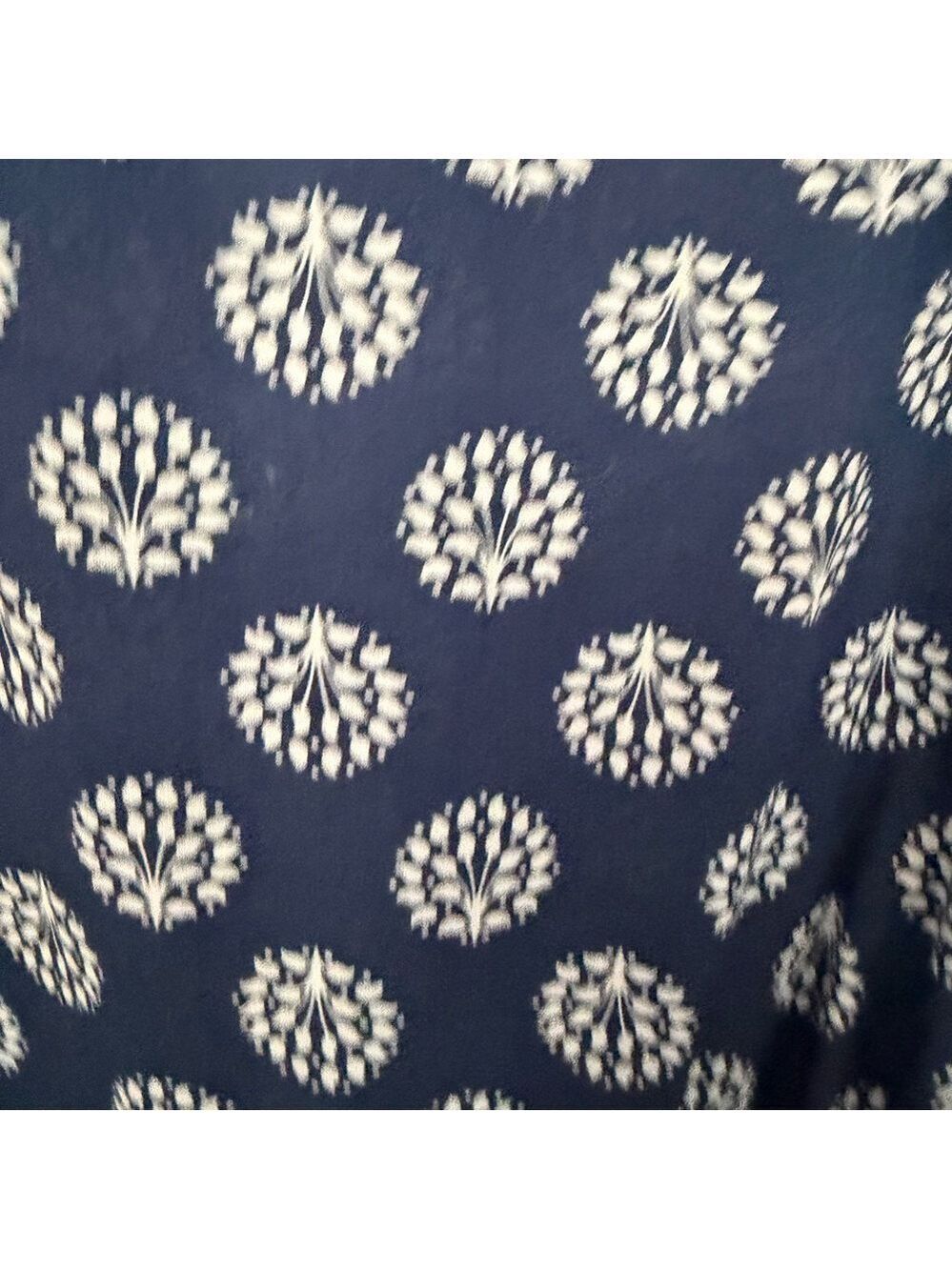 Talbots Navy Blue Embroidered Beaded Cotton Tunic 1X - Picture 6 of 8